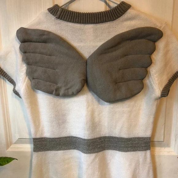 Soft Cozy Stretchy Girl Angel Wings Sweater Dress Size 11-13 - Picture 5 of 8